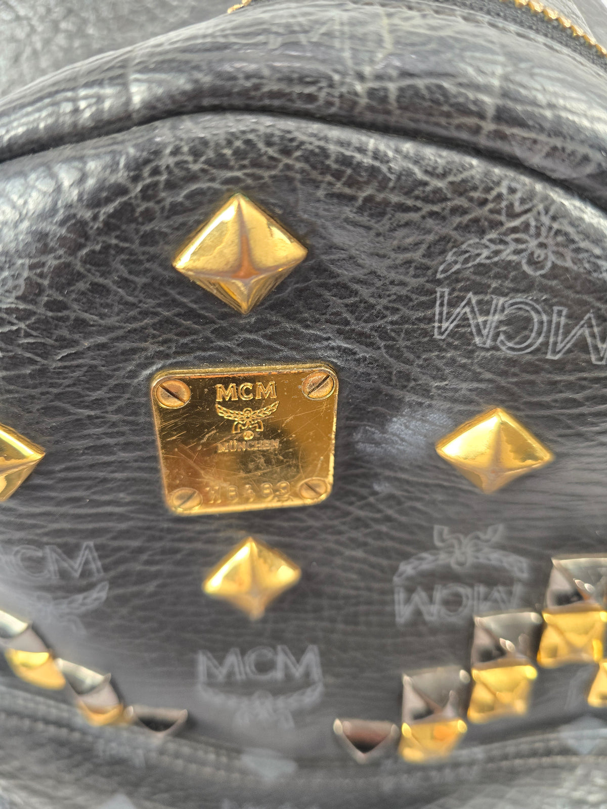 MCM Small BlackVisetos Backpack