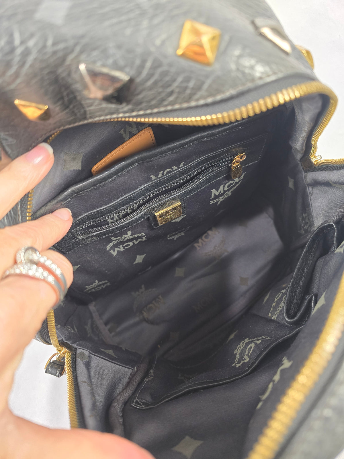 MCM Small BlackVisetos Backpack