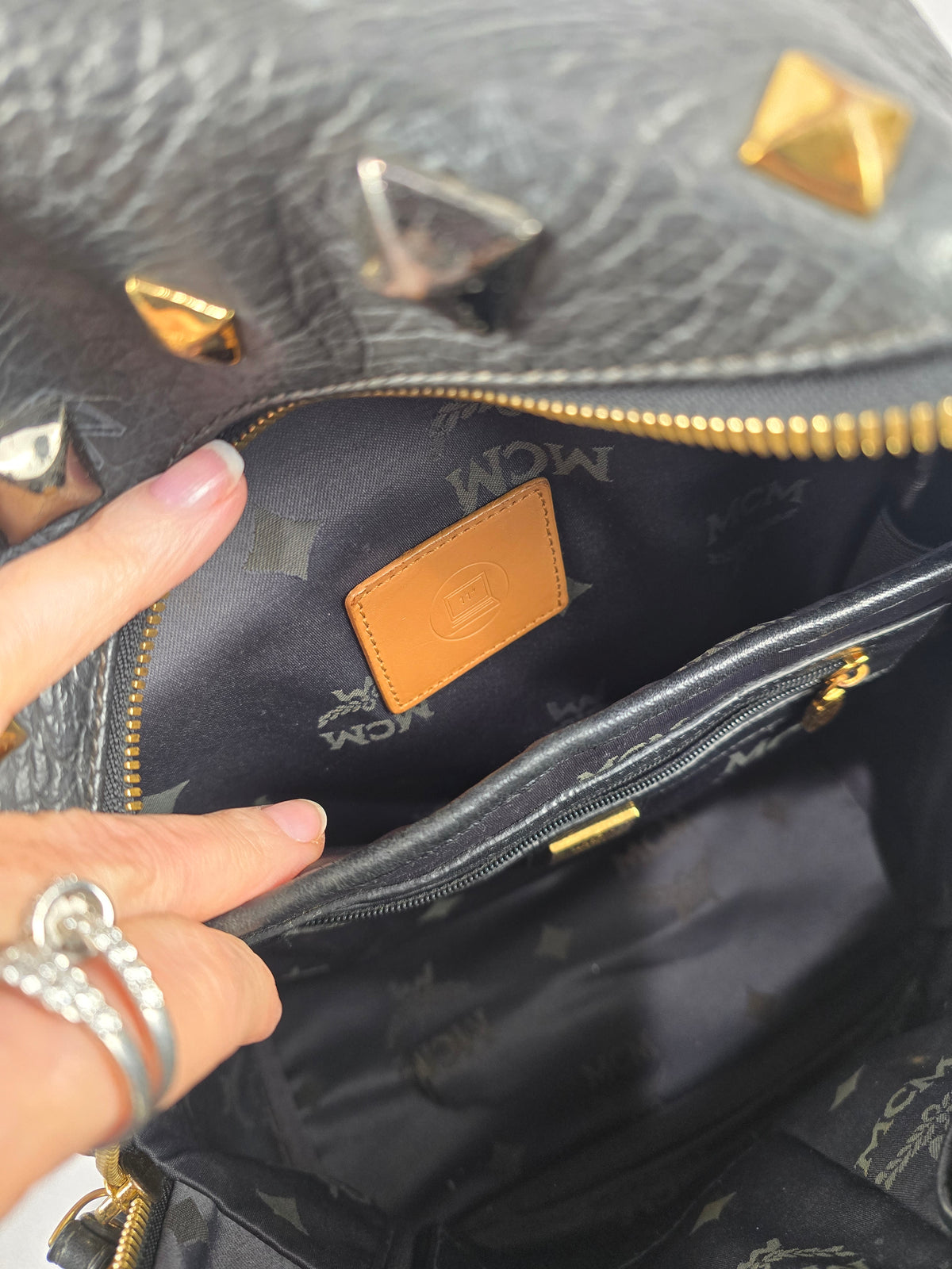 MCM Small BlackVisetos Backpack