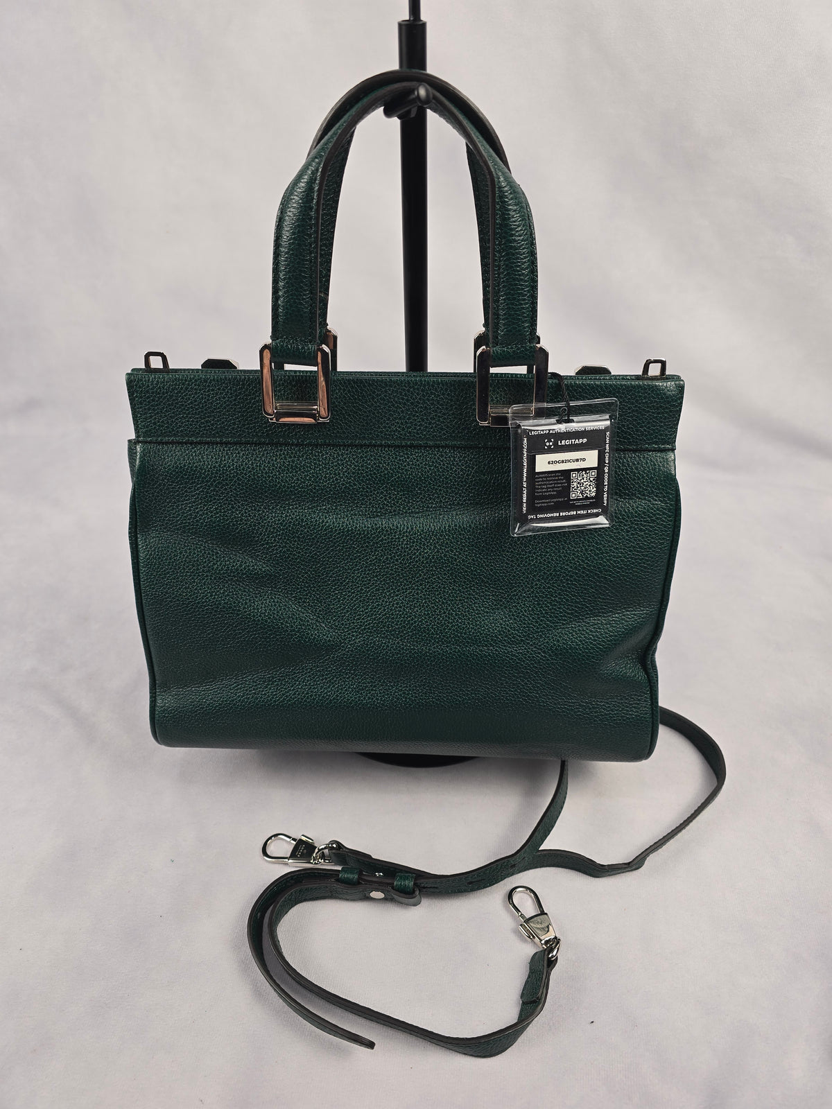 Gucci Grained Calfskin Small Zumi Two-Way Bag in Vintage Green