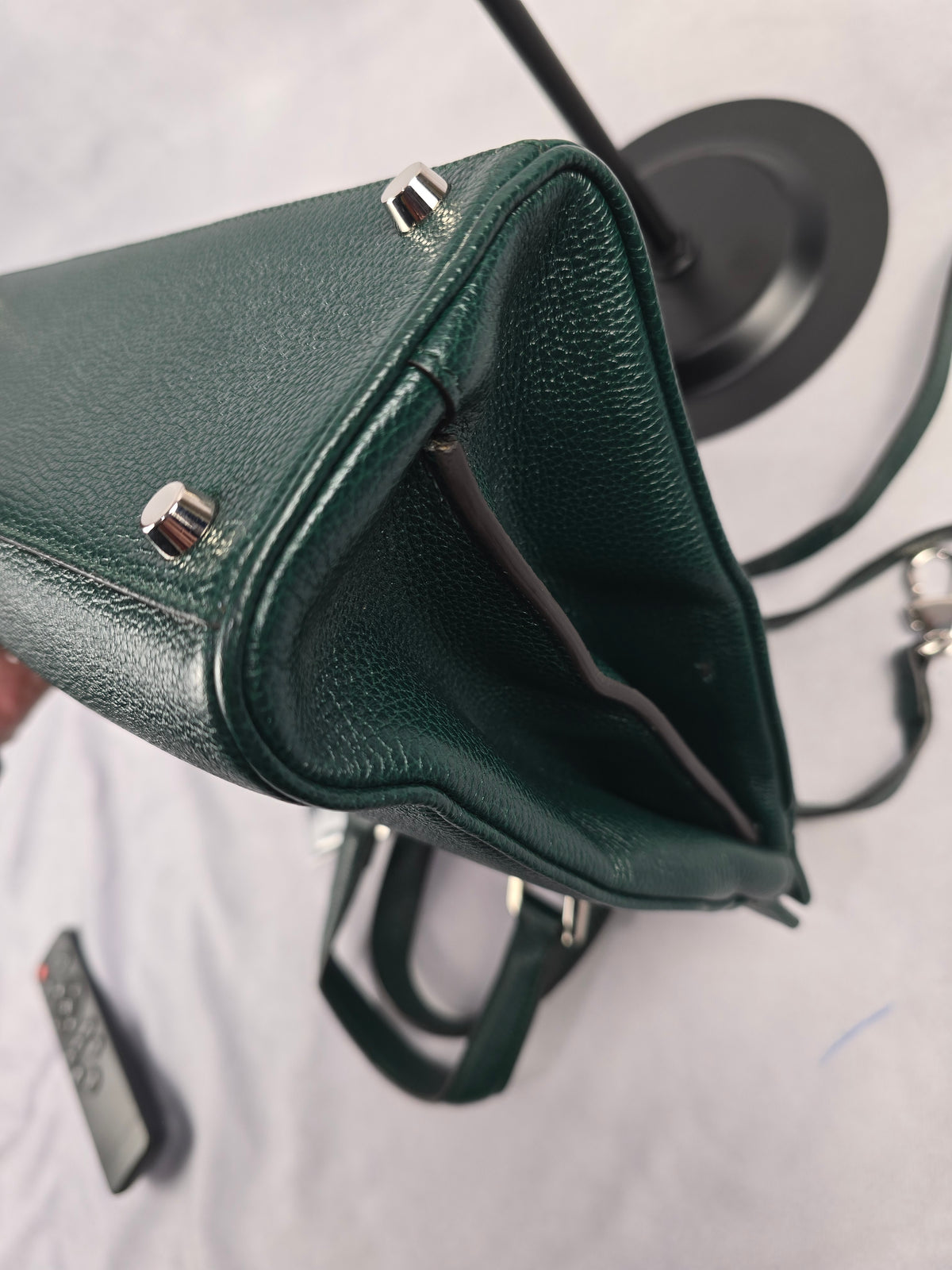 Gucci Grained Calfskin Small Zumi Two-Way Bag in Vintage Green