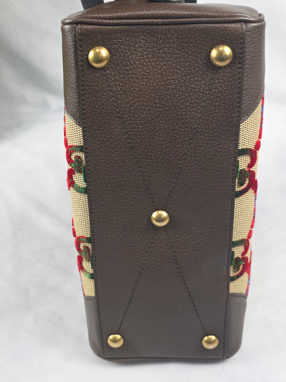 Gucci x adidas Web GG Monogram Trefoil Canvas Medium Bowling Bag