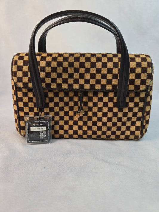 Louis Vuitton Limited Edition Ponyhair Damier Sauvage Lionne Satchel