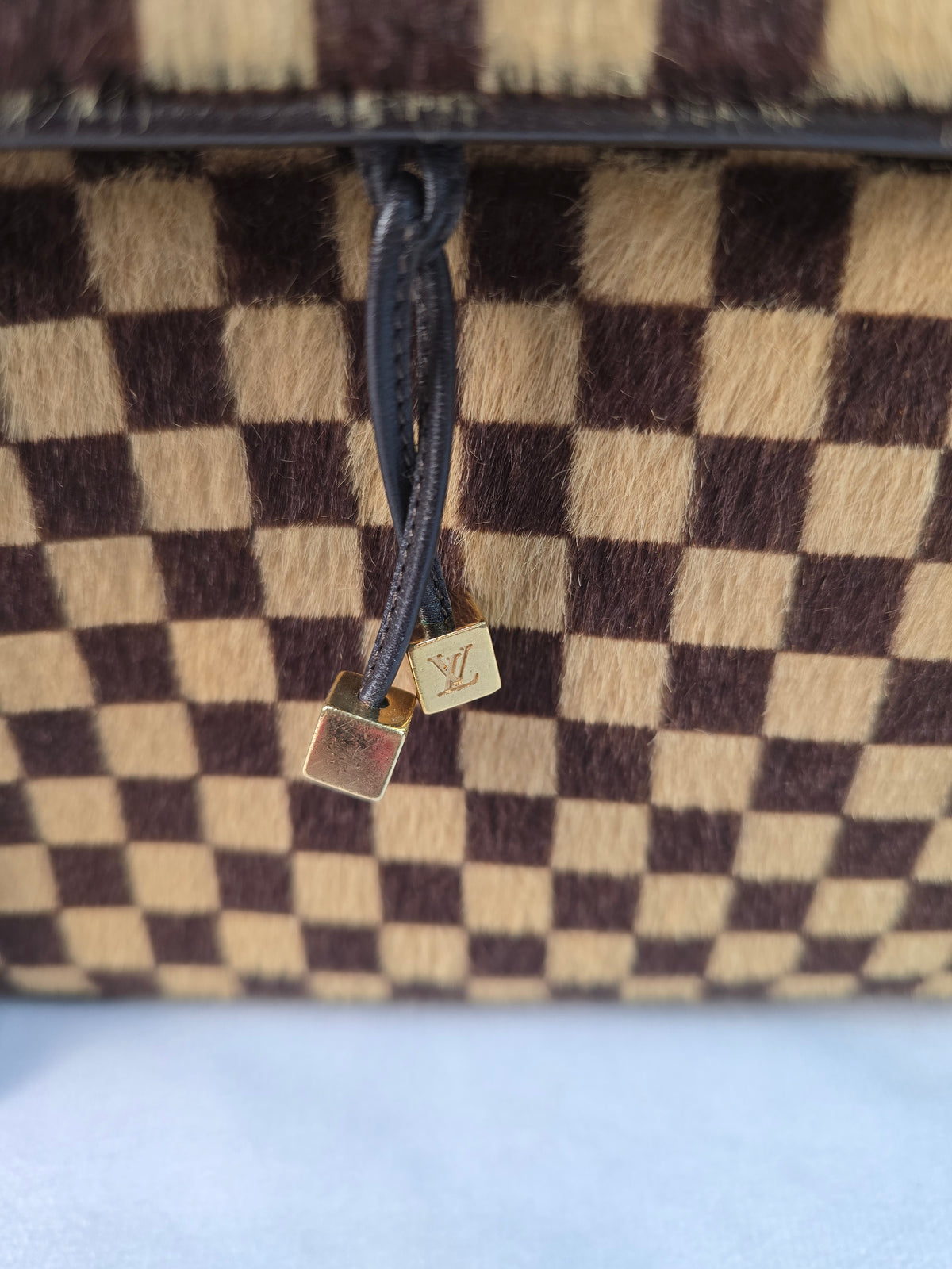 Louis Vuitton Limited Edition Ponyhair Damier Sauvage Lionne Satchel