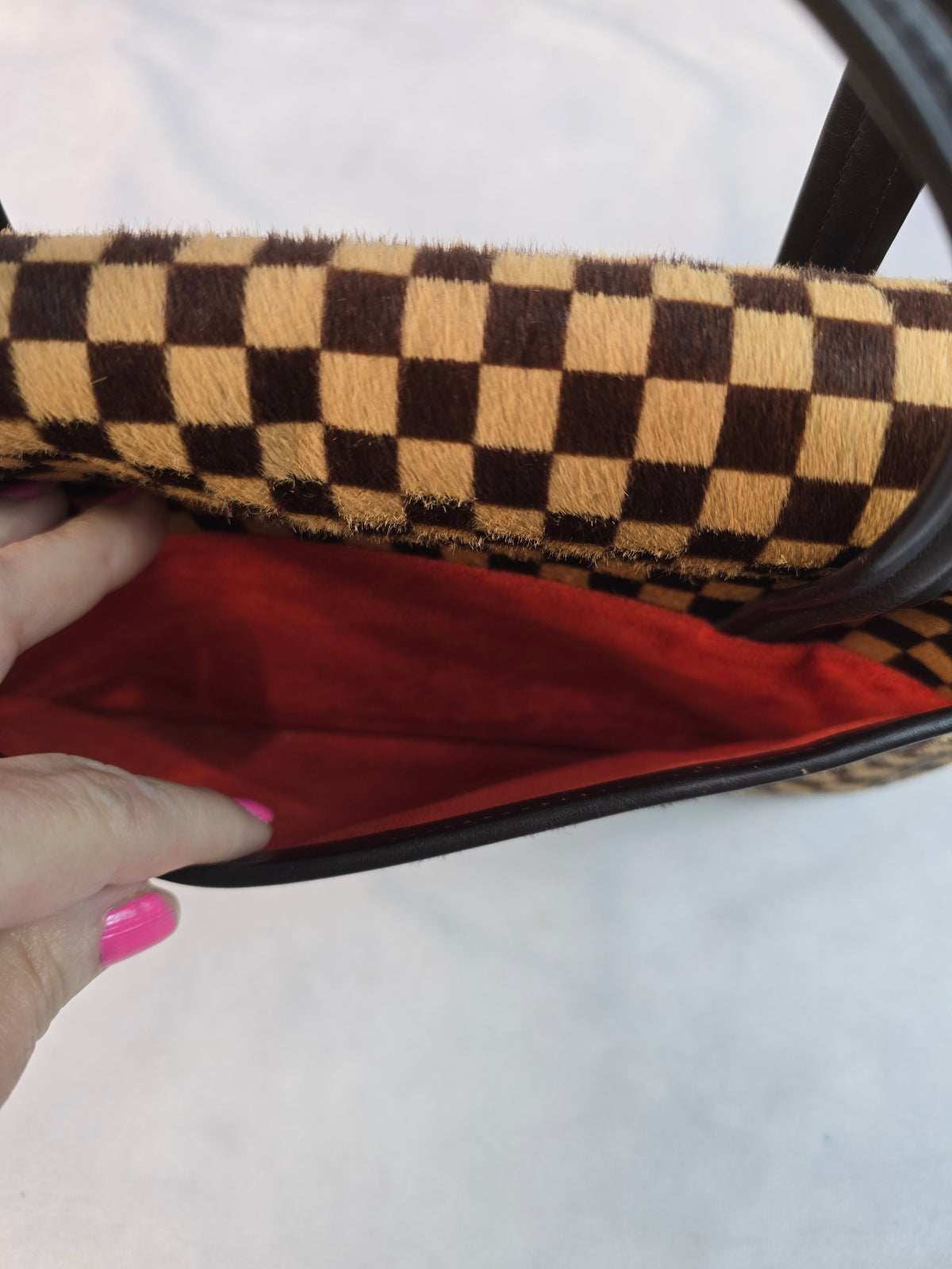 Louis Vuitton Limited Edition Ponyhair Damier Sauvage Lionne Satchel