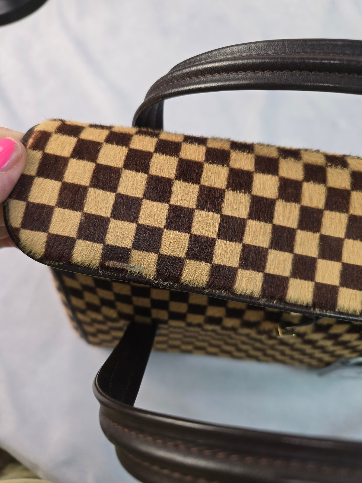Louis Vuitton Limited Edition Ponyhair Damier Sauvage Lionne Satchel