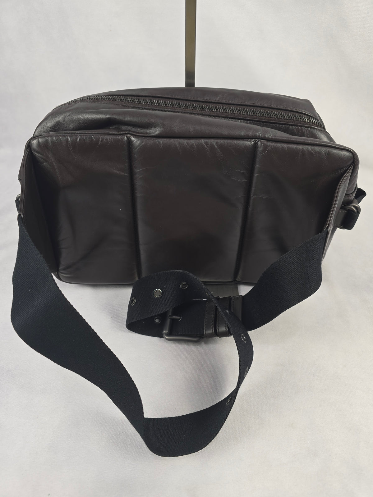 Bottega Venetta Unisex Dark Brown Calfskin Belt /Sling Bag