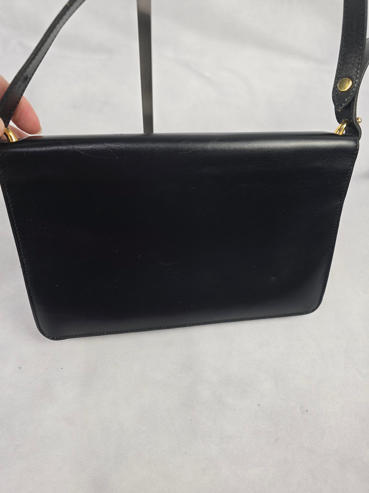 Christian Dior Vintage Black Leather Box Bag