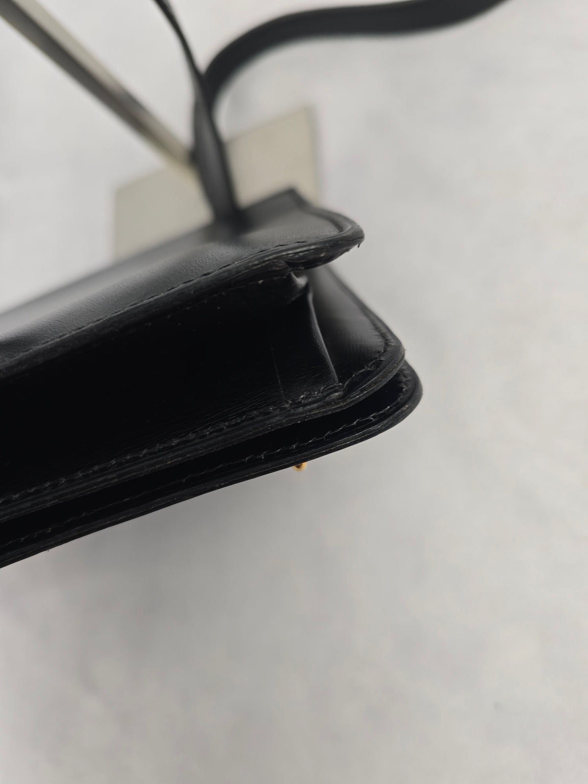 Christian Dior Vintage Black Leather Box Bag