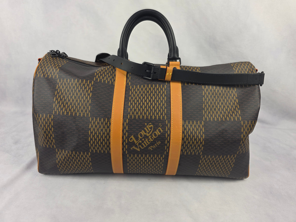 Louis Vuitton x Nigo Keepall Bandoulière 50 Giant Damier Ébène/Monogram, DR2270