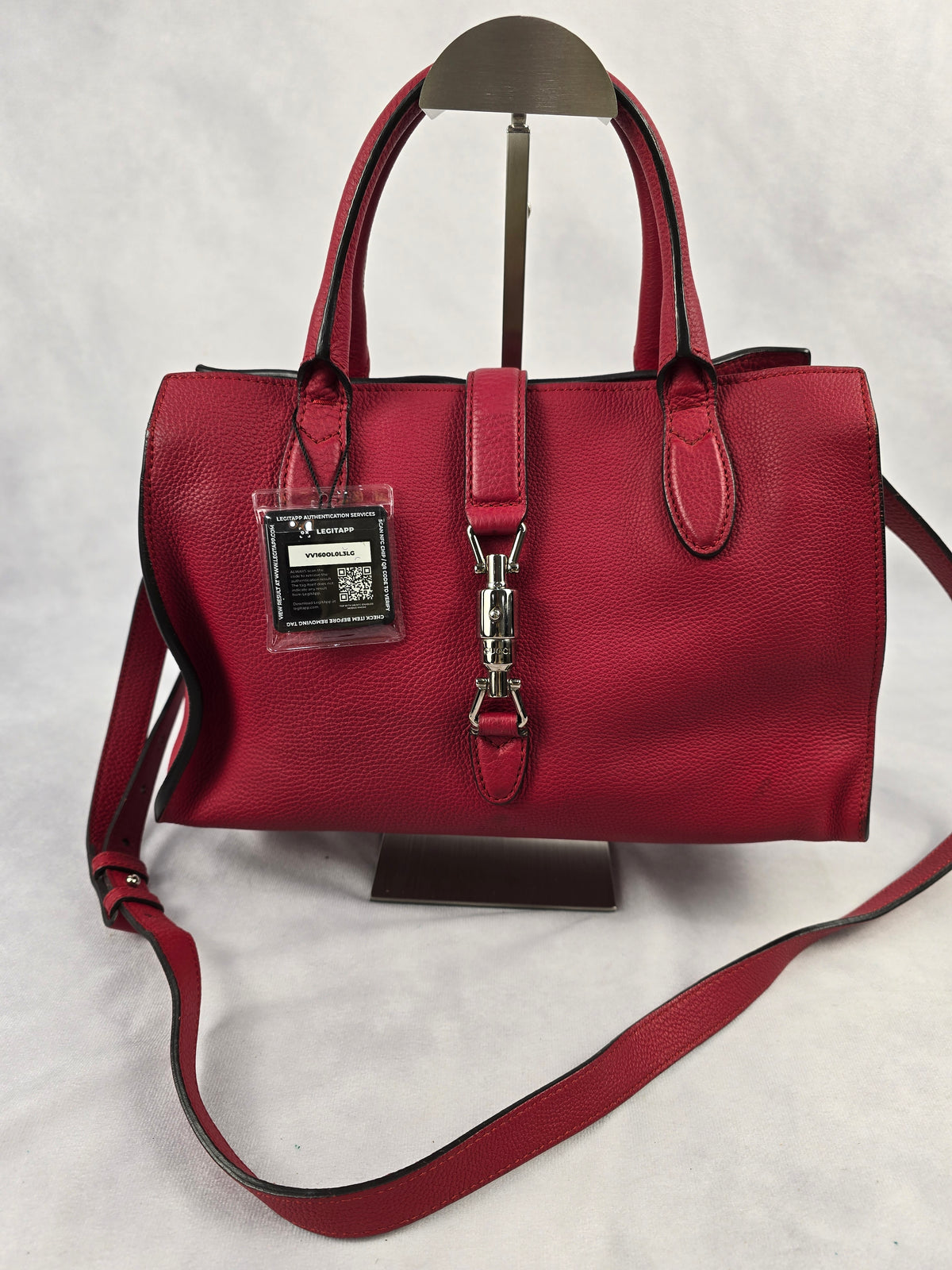 Gucci Jackie Medium Top Handle Tote in Red