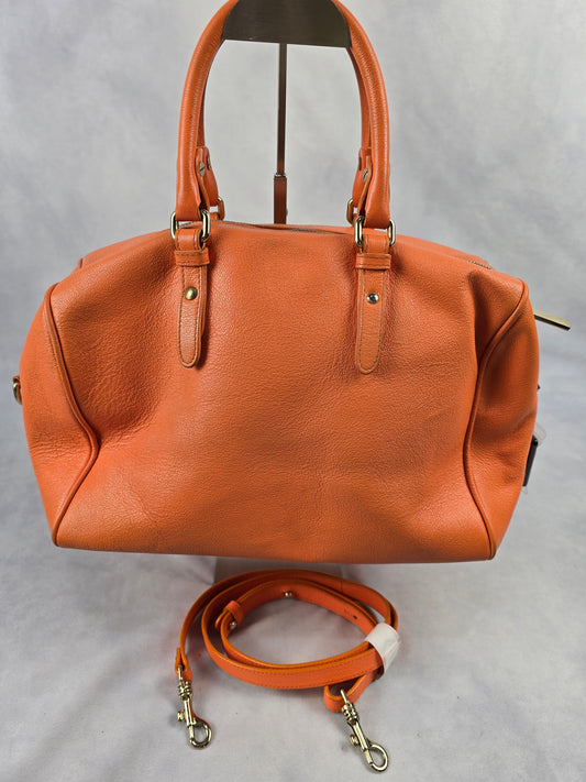 Versace Palazzo Leather Two-Way Bag in Orange