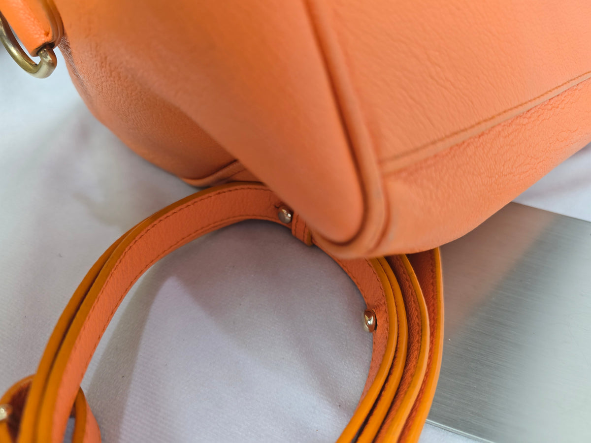Versace Palazzo Leather Two-Way Bag in Orange