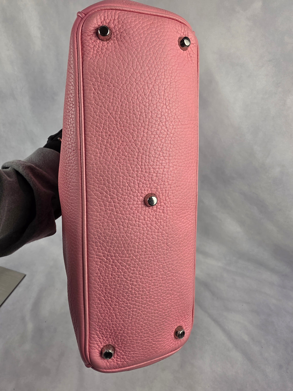 Christian Dior Pink Grained Calfskin Medium Diorissimo Tote Bag with Pouch