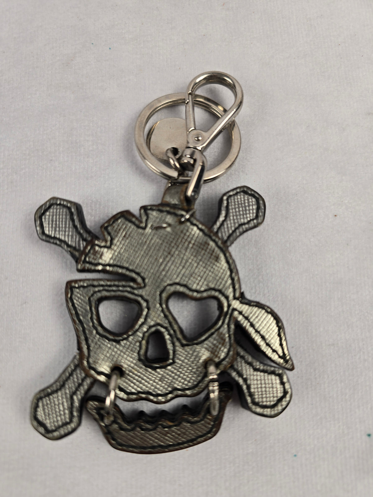 Prada Vintage Saffiano Leather Skull Bag Charm/Key Chain