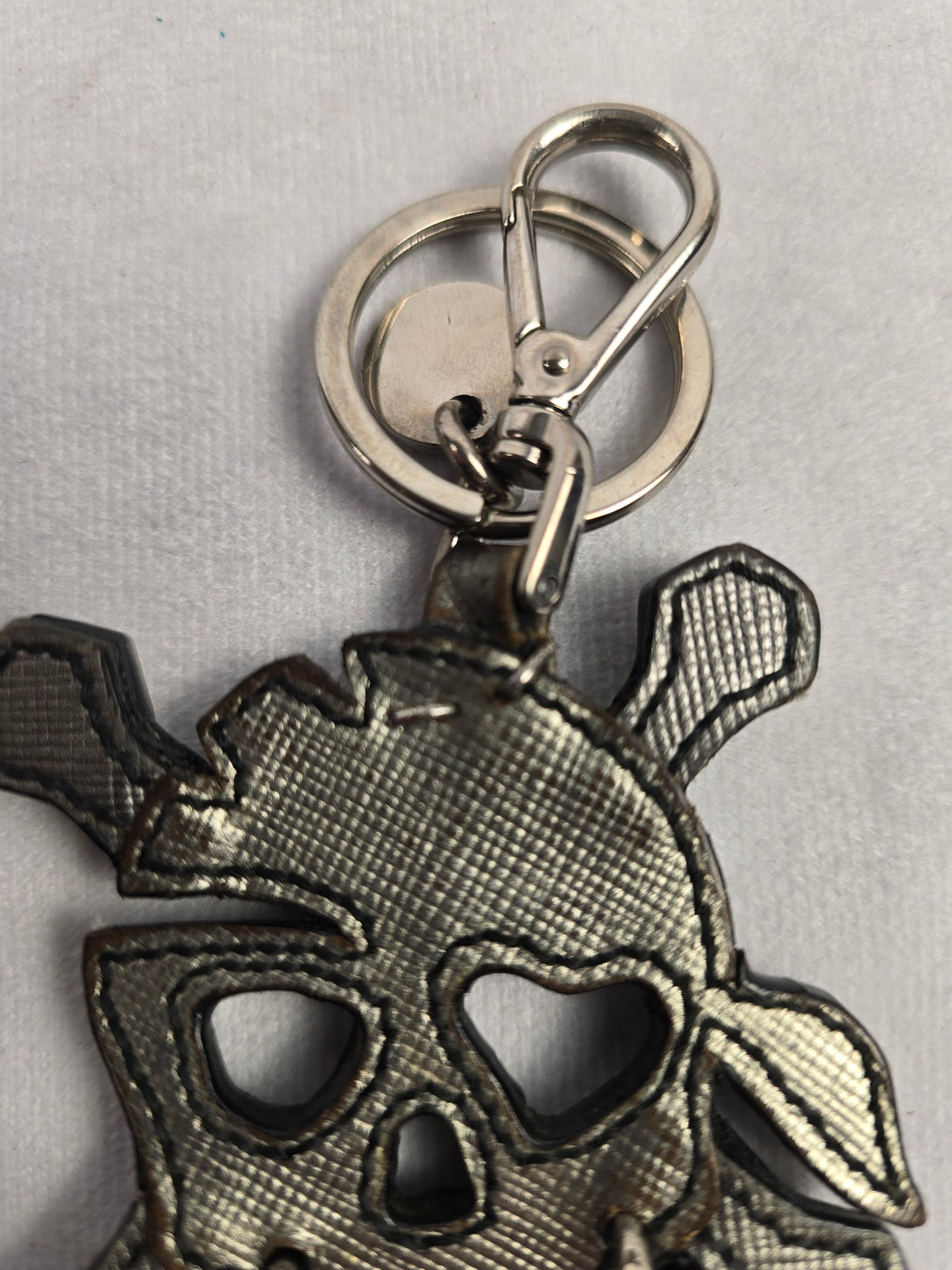 Prada Vintage Saffiano Leather Skull Bag Charm/Key Chain