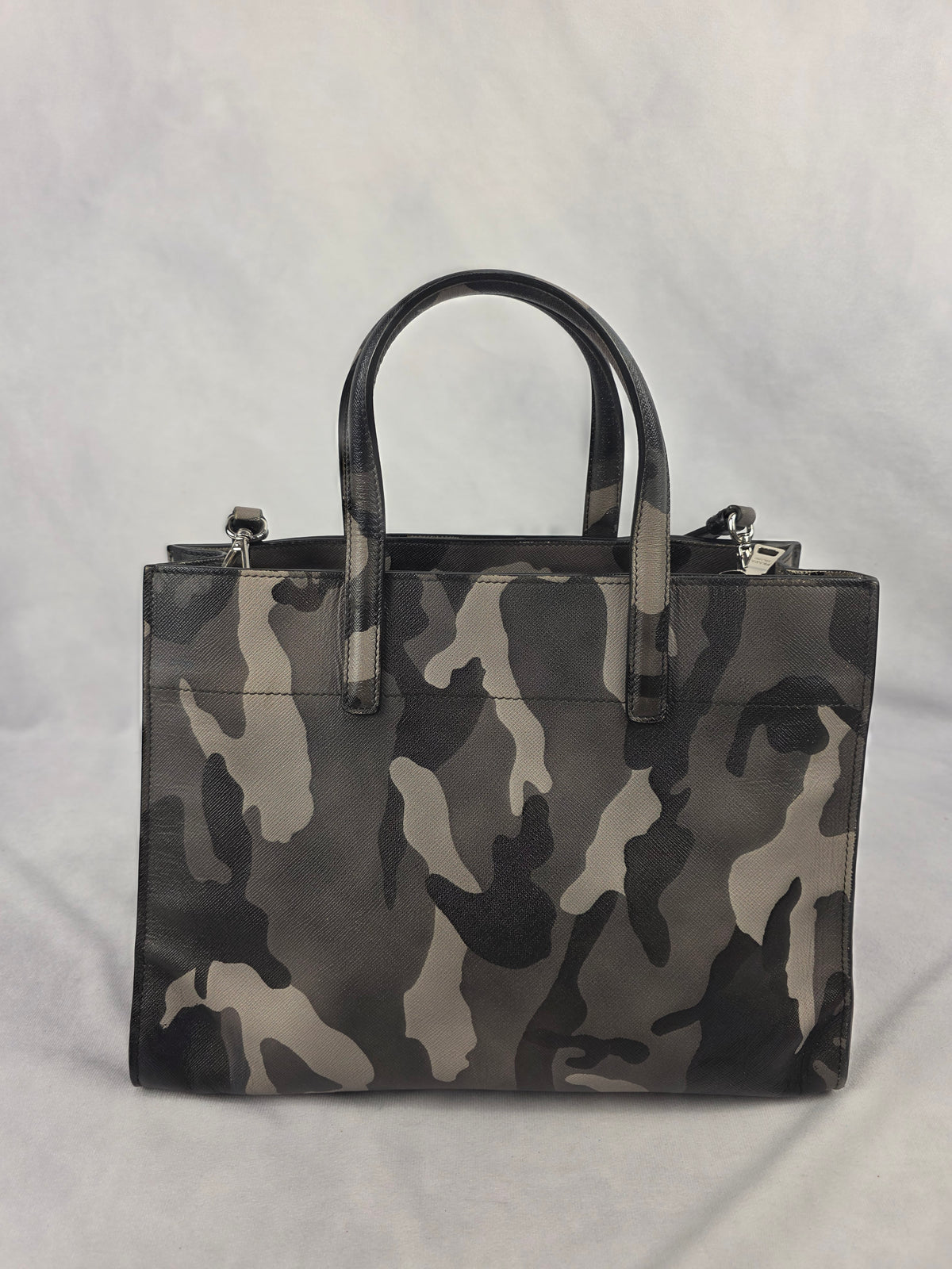 Prada Marmo Camouflage Print Saffiano Soft Leather Tote Bag