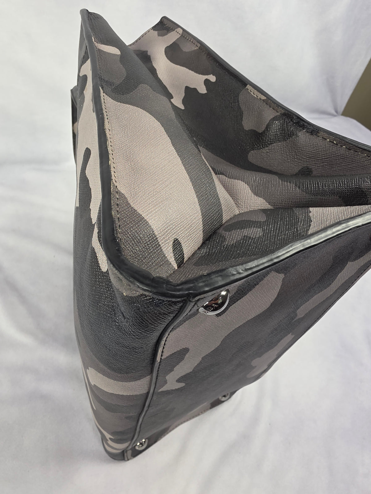 Prada Marmo Camouflage Print Saffiano Soft Leather Tote Bag