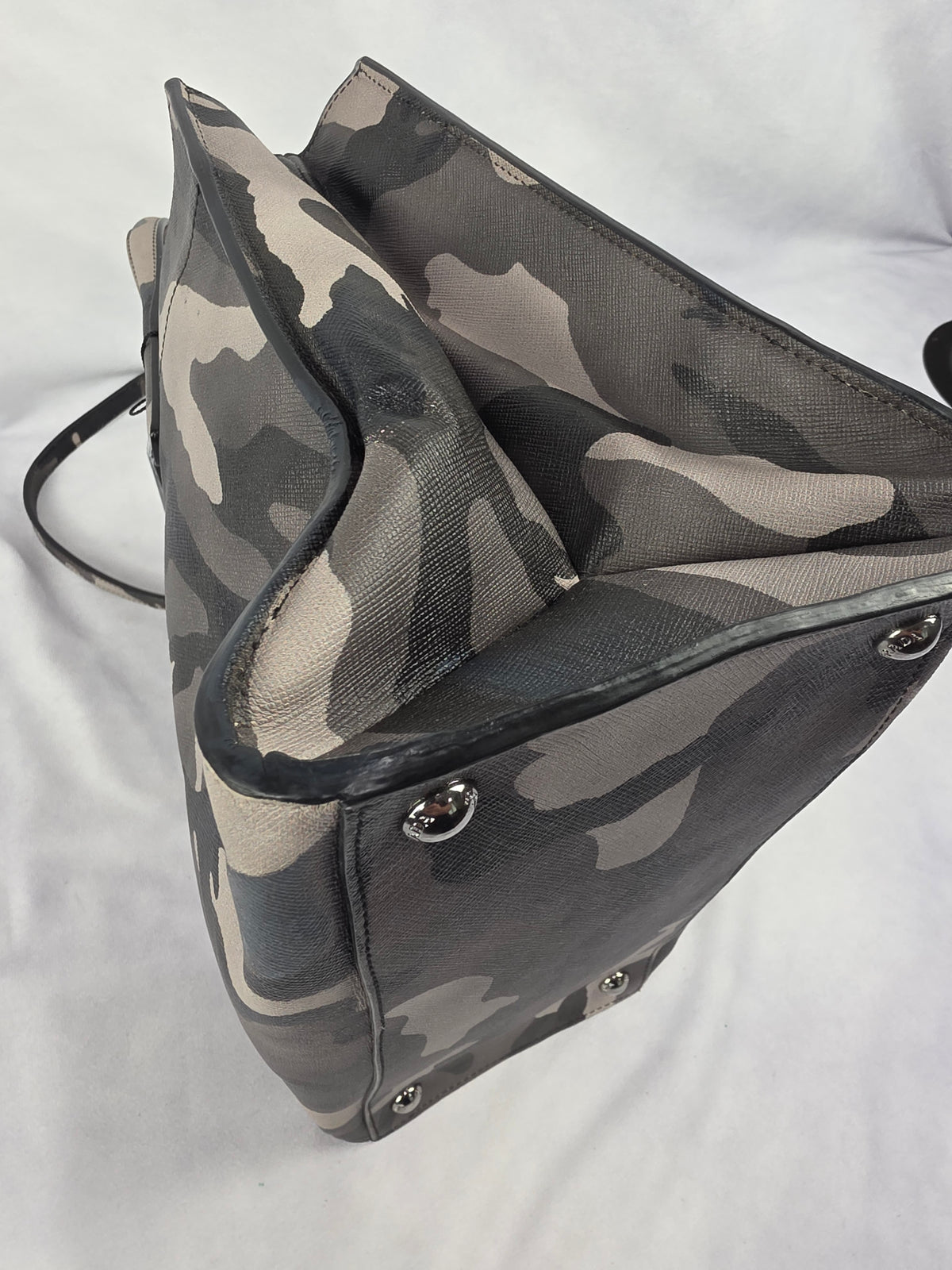 Prada Marmo Camouflage Print Saffiano Soft Leather Tote Bag