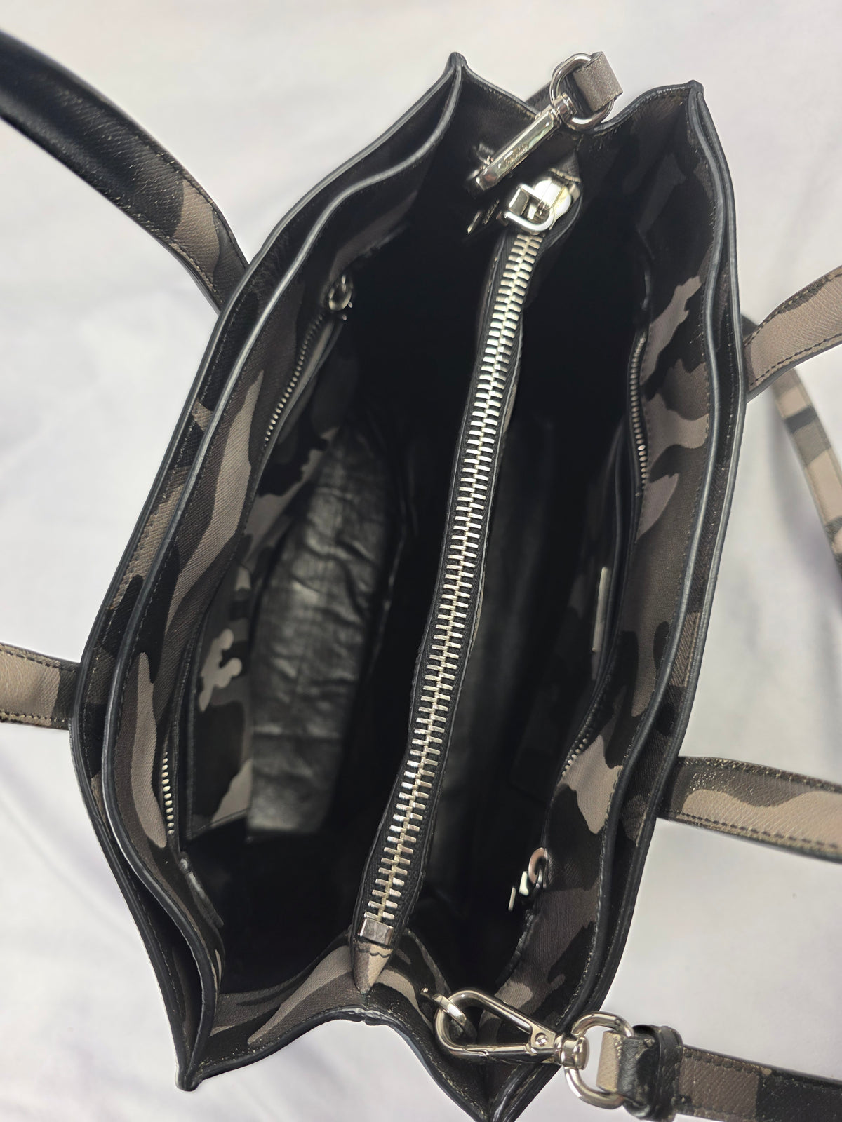 Prada Marmo Camouflage Print Saffiano Soft Leather Tote Bag