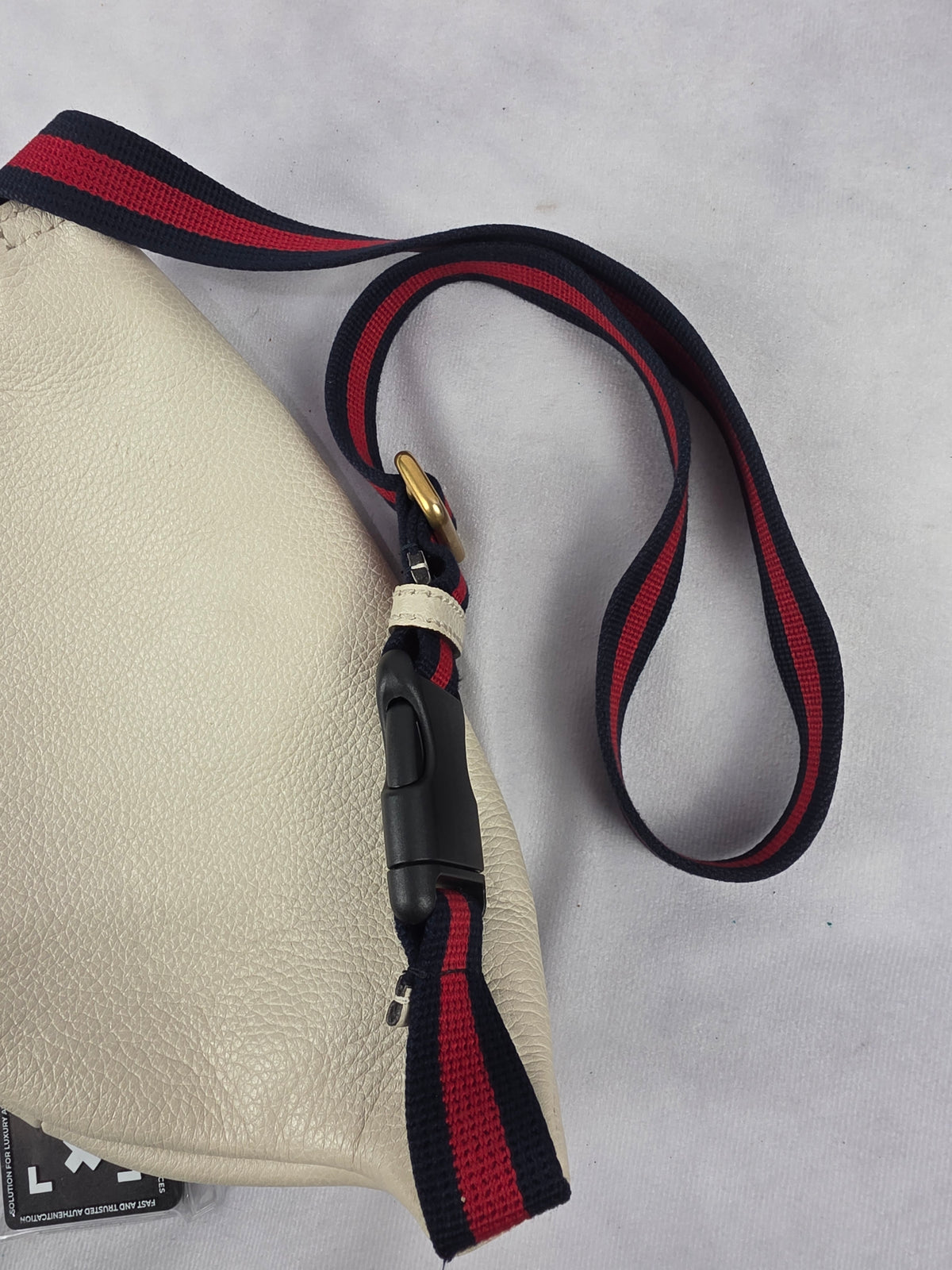 Gucci Off-White Print Leather Small Belt Bag with Vintage Logo