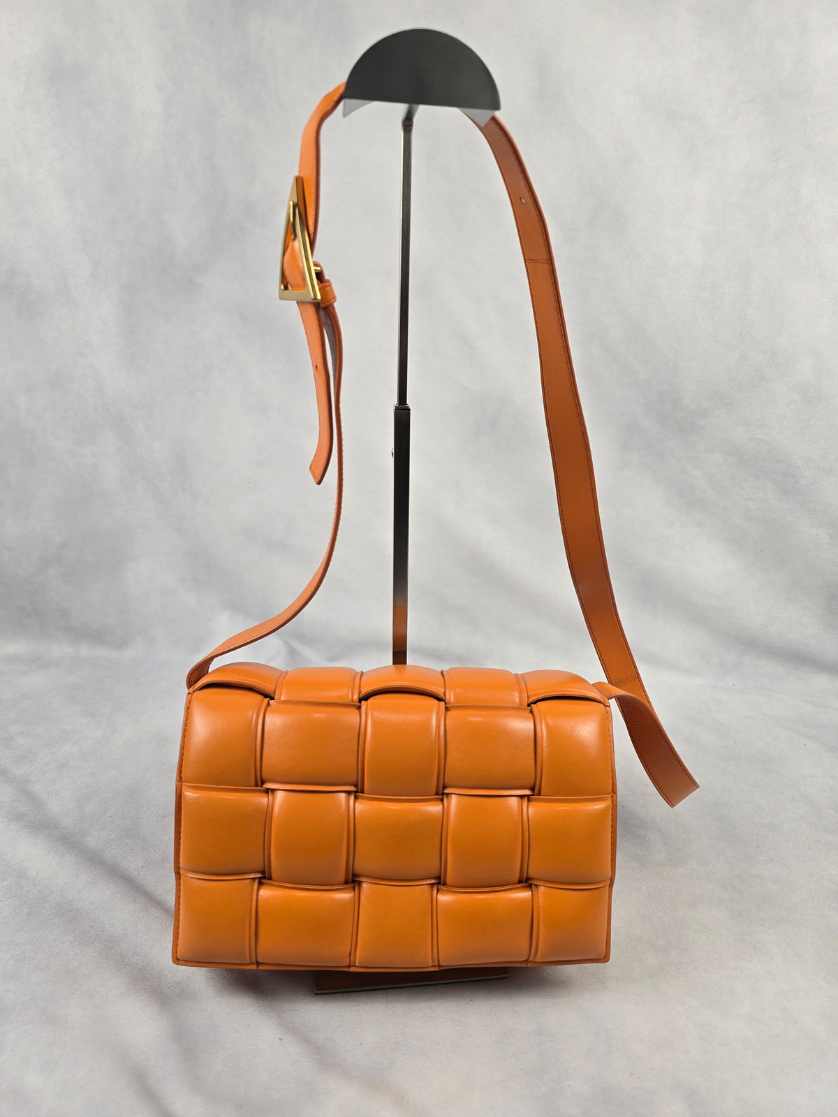Bottega Veneta Padded Cassette Shoulder Bag in Bright Orange