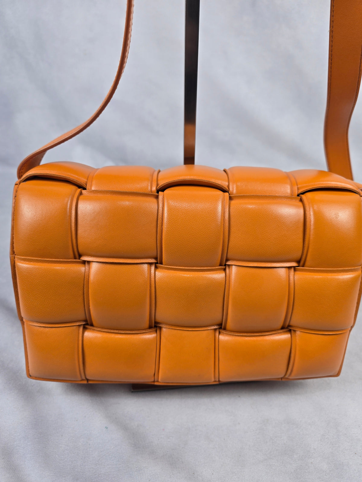 Bottega Veneta Padded Cassette Shoulder Bag in Bright Orange