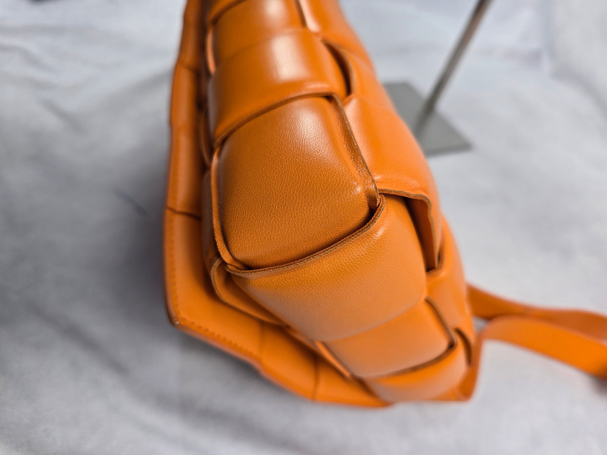 Bottega Veneta Padded Cassette Shoulder Bag in Bright Orange