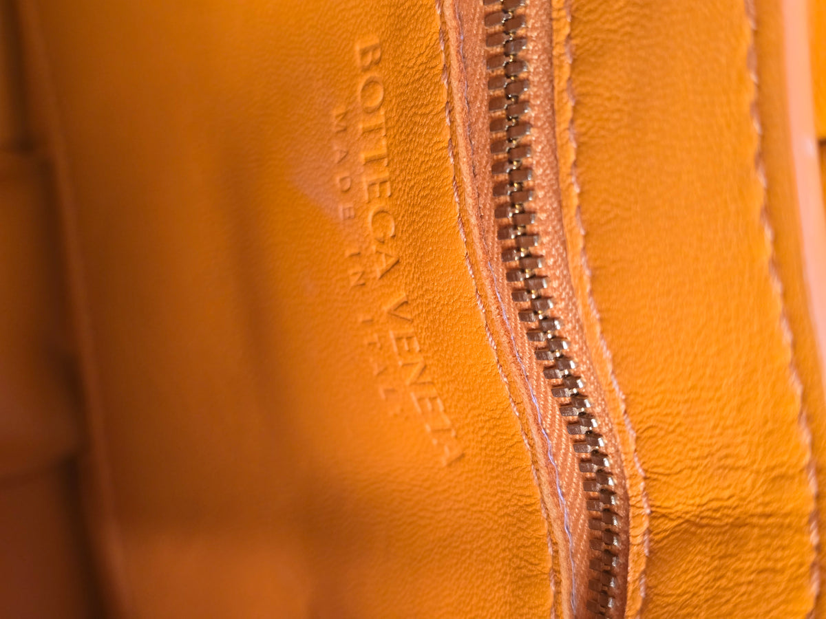 Bottega Veneta Padded Cassette Shoulder Bag in Bright Orange