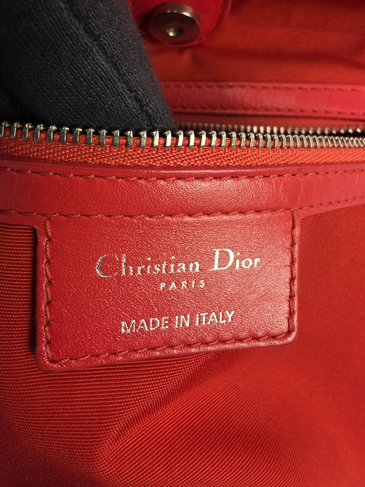 Christian Dior Red Cannage Coated Canvas Medium Panarea Tote Bag