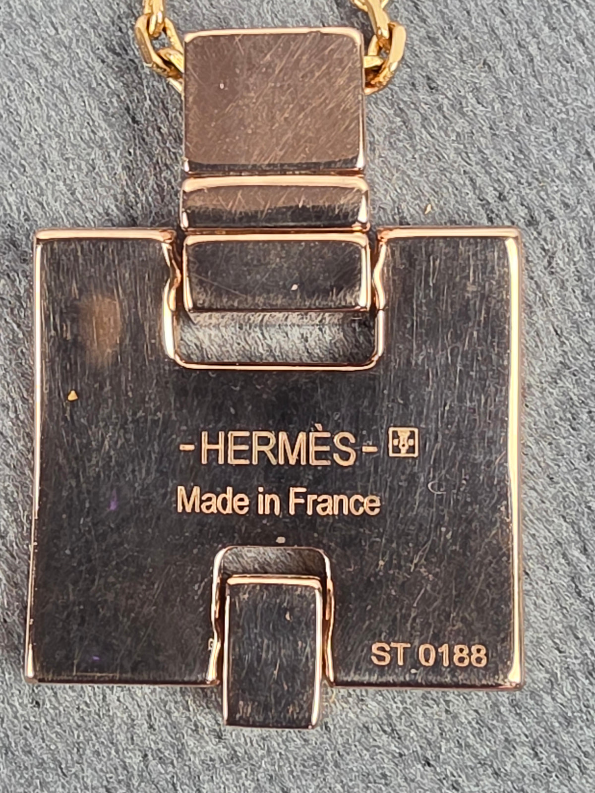Hermès Eileen H Pendant Necklace, Rose Gold with Pink Enamel