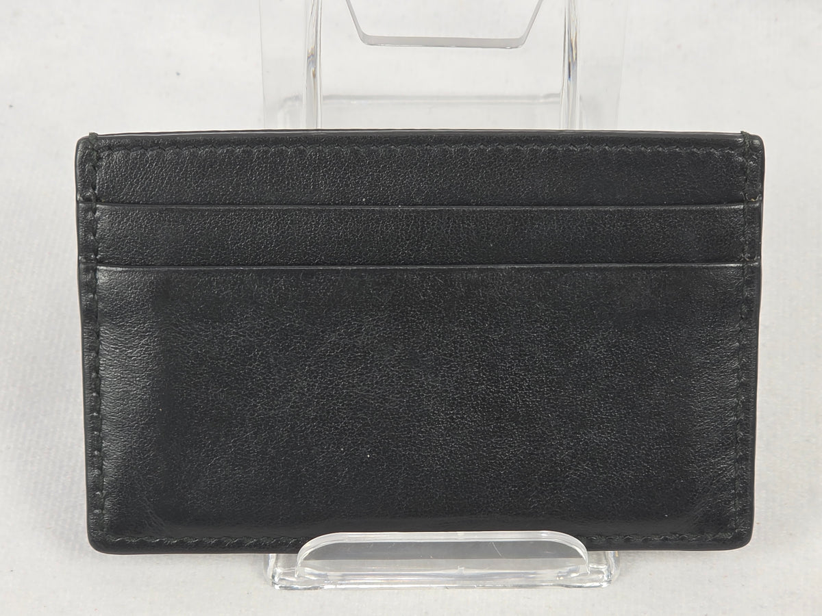 Gucci Vintage Logo Print Leather Card Holder Wallet – Black