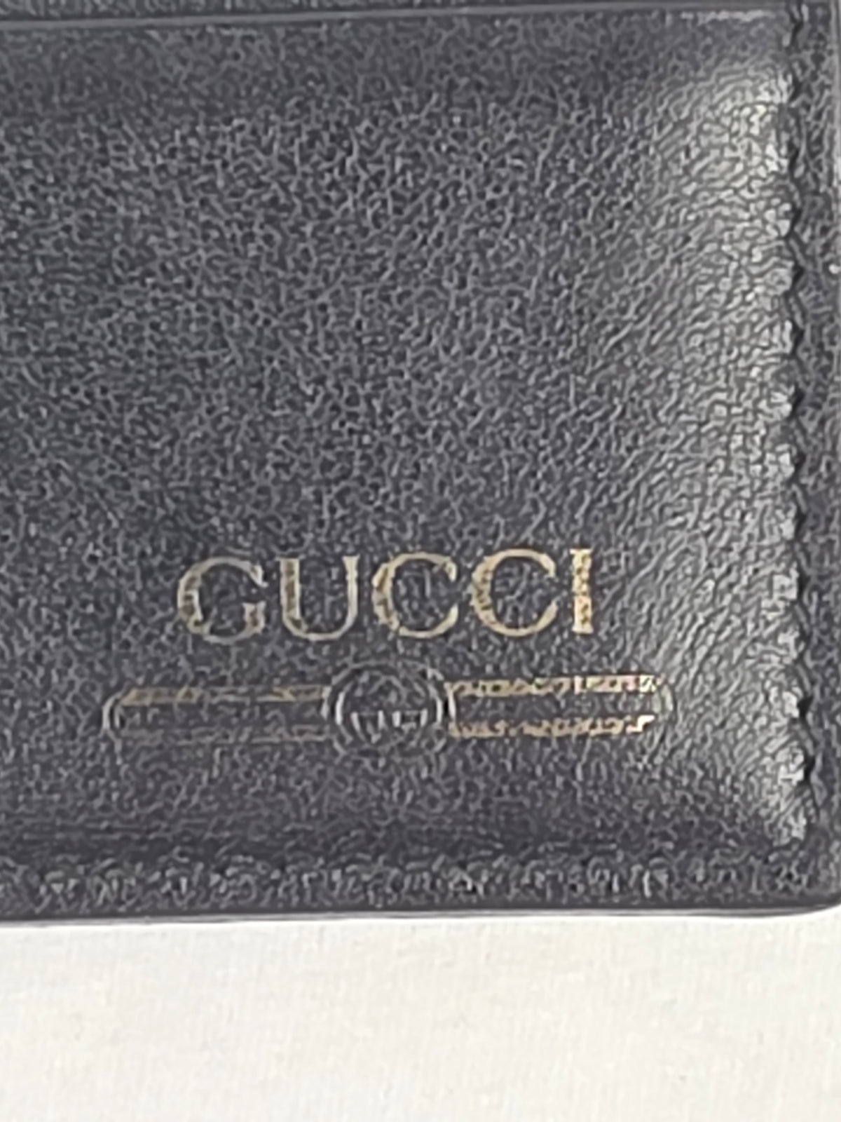 Gucci Vintage Logo Print Leather Card Holder Wallet – Black
