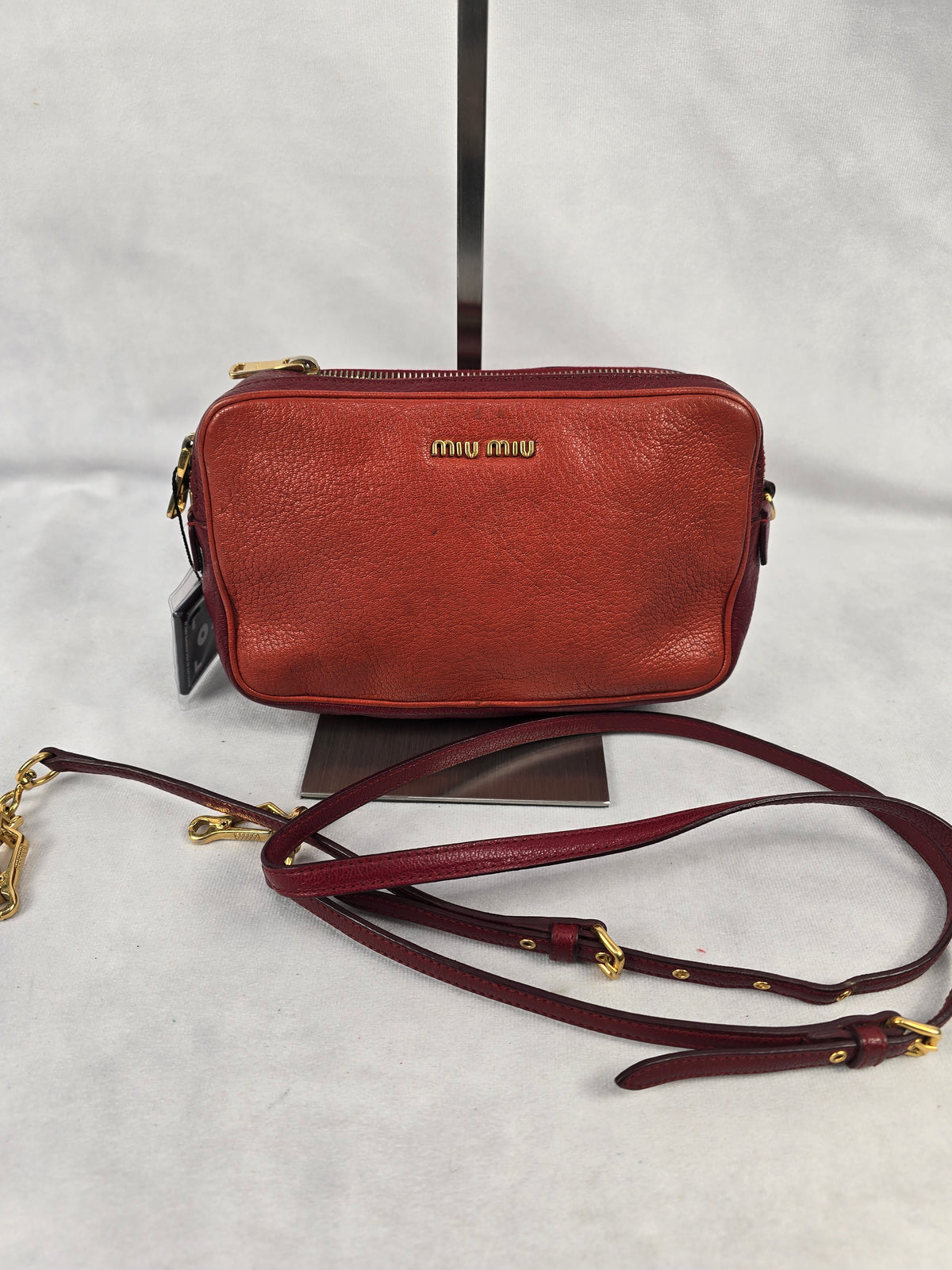 Miu Miu Madras Goat Leather Bi-Color Crossbody