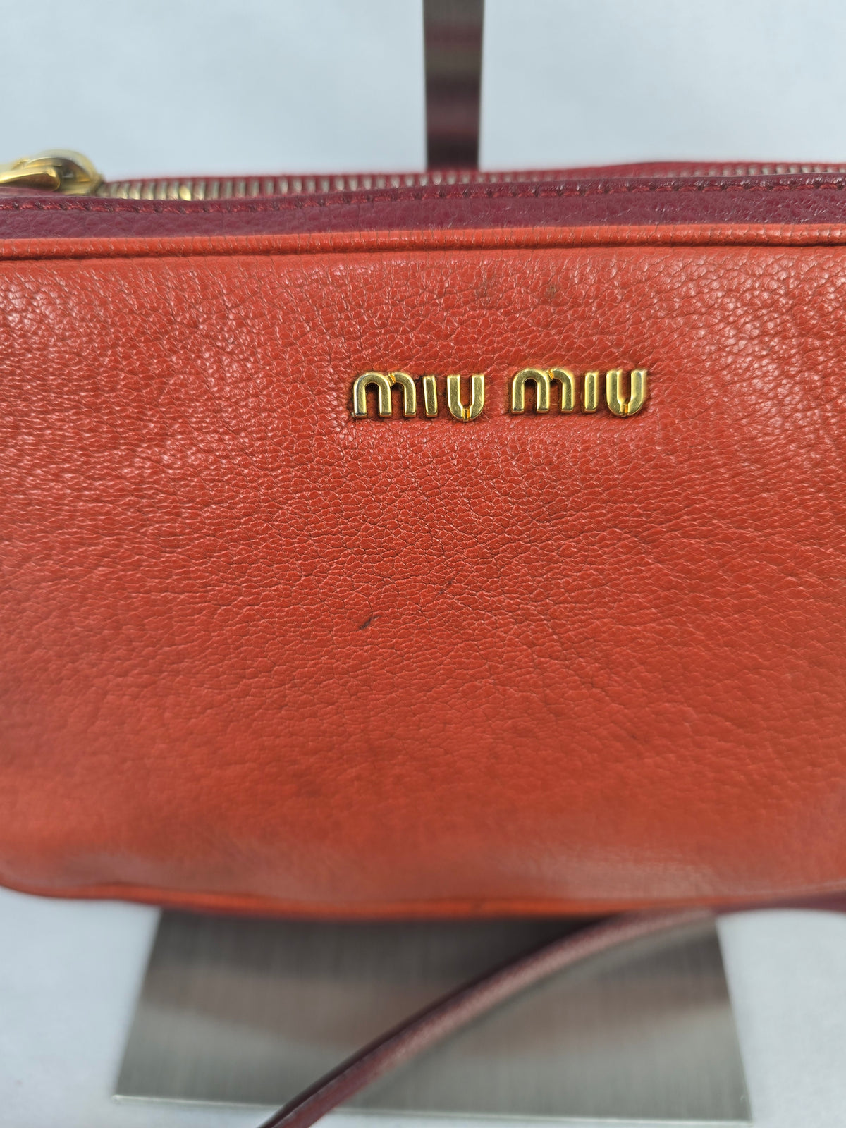 Miu Miu Madras Goat Leather Bi-Color Crossbody