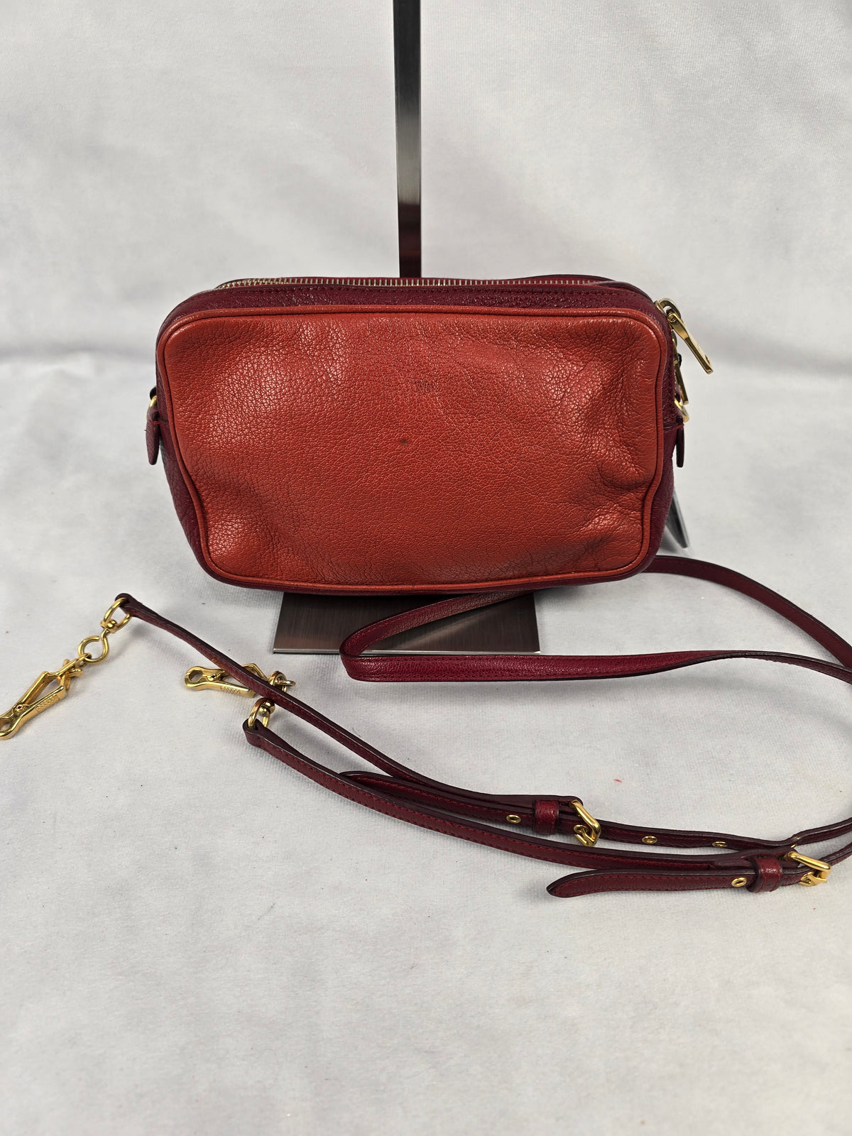 Miu Miu Madras Goat Leather Bi-Color Crossbody