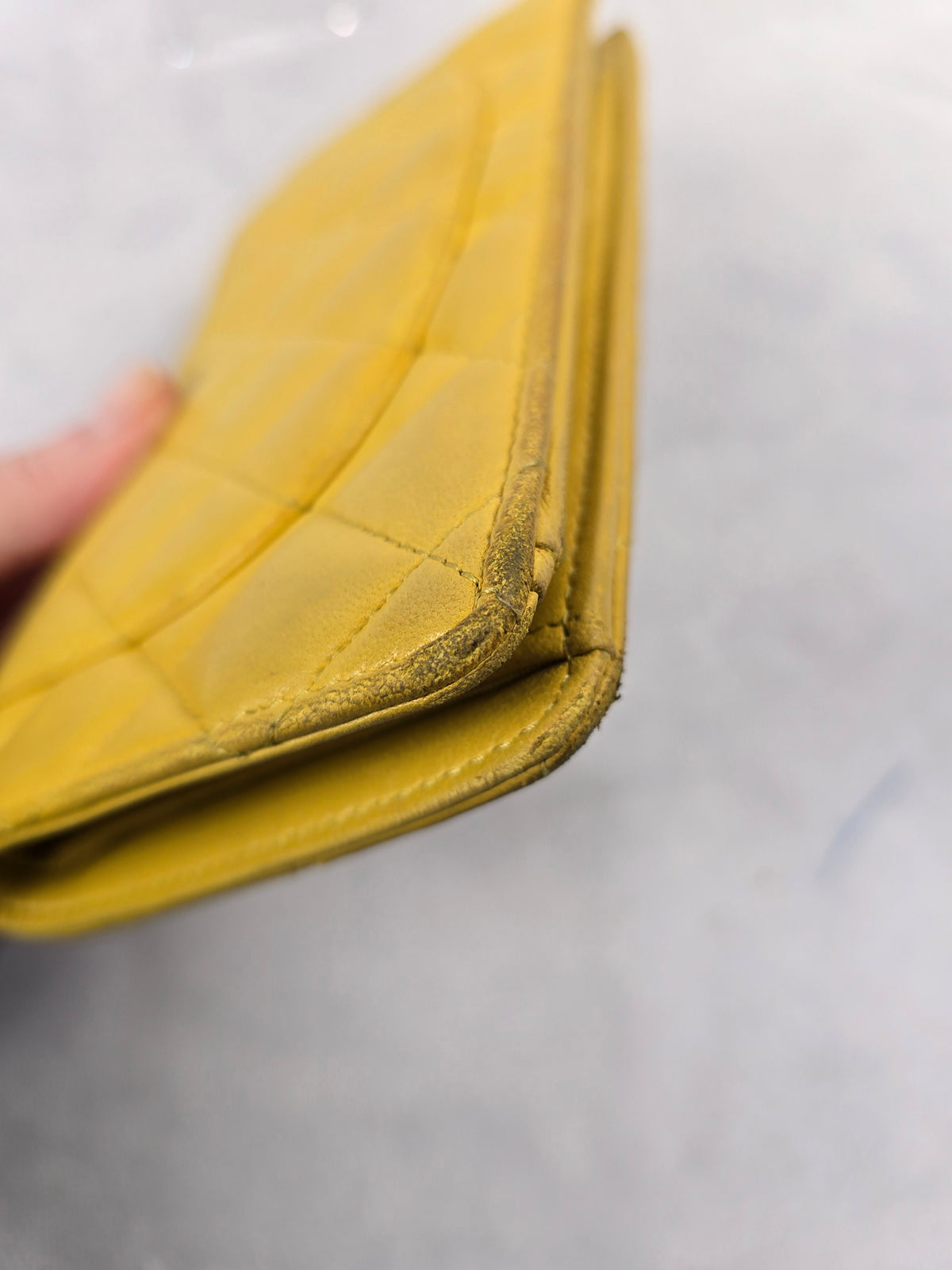 Chanel Timeless Classic Matelasse Long Wallet in Yellow Lambskin