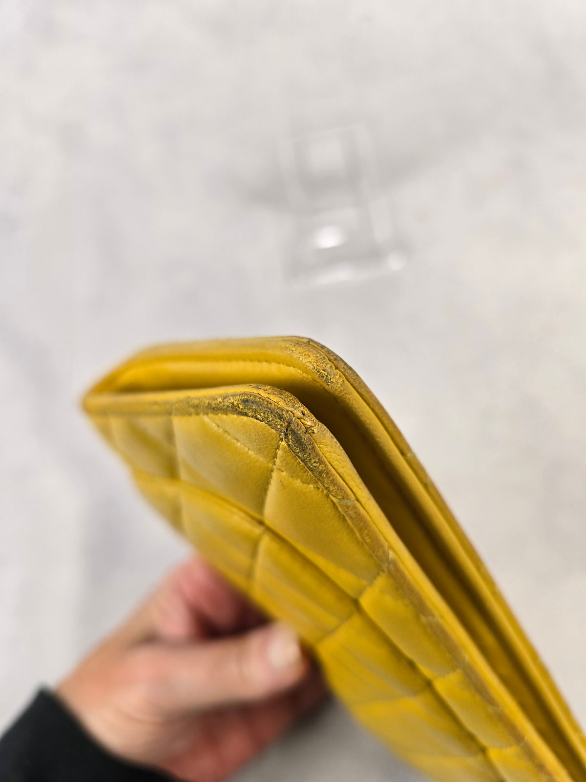 Chanel Timeless Classic Matelasse Long Wallet in Yellow Lambskin