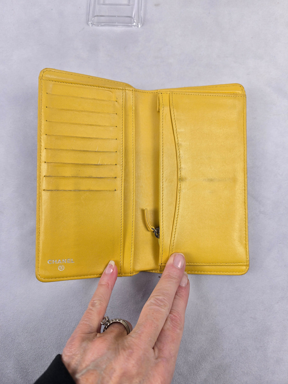 Chanel Timeless Classic Matelasse Long Wallet in Yellow Lambskin