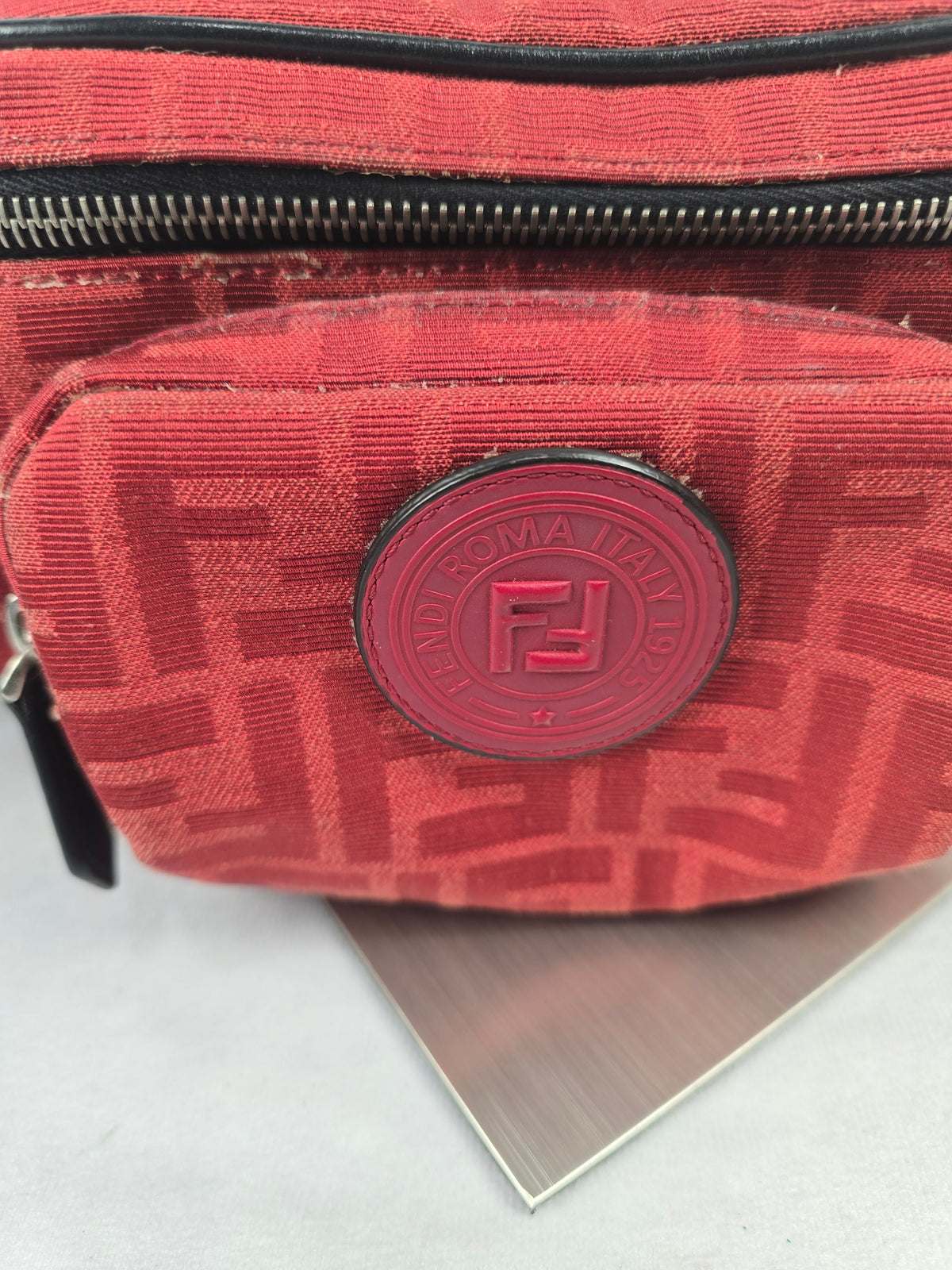 Fendi Zucca Canvas Bumbag Red