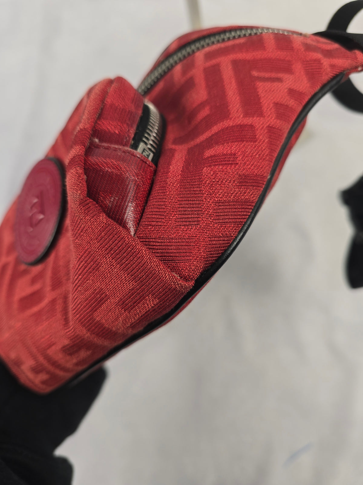 Fendi Zucca Canvas Bumbag Red