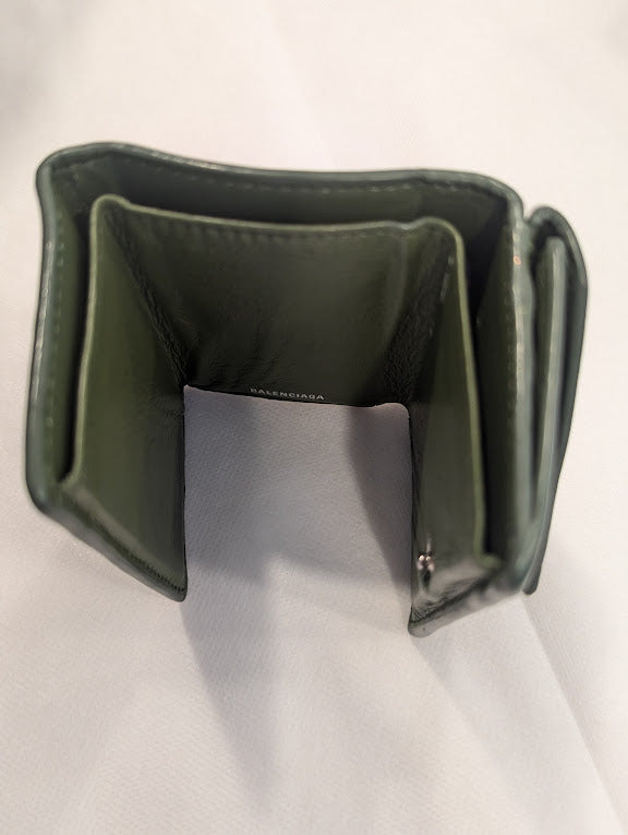 Balenciaga Green Tri-Fold Wallet
