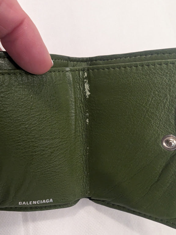 Balenciaga Green Tri-Fold Wallet