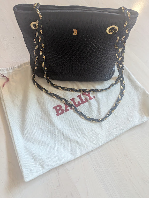 Bally Black Quilted Matelasse Shoulder Bag