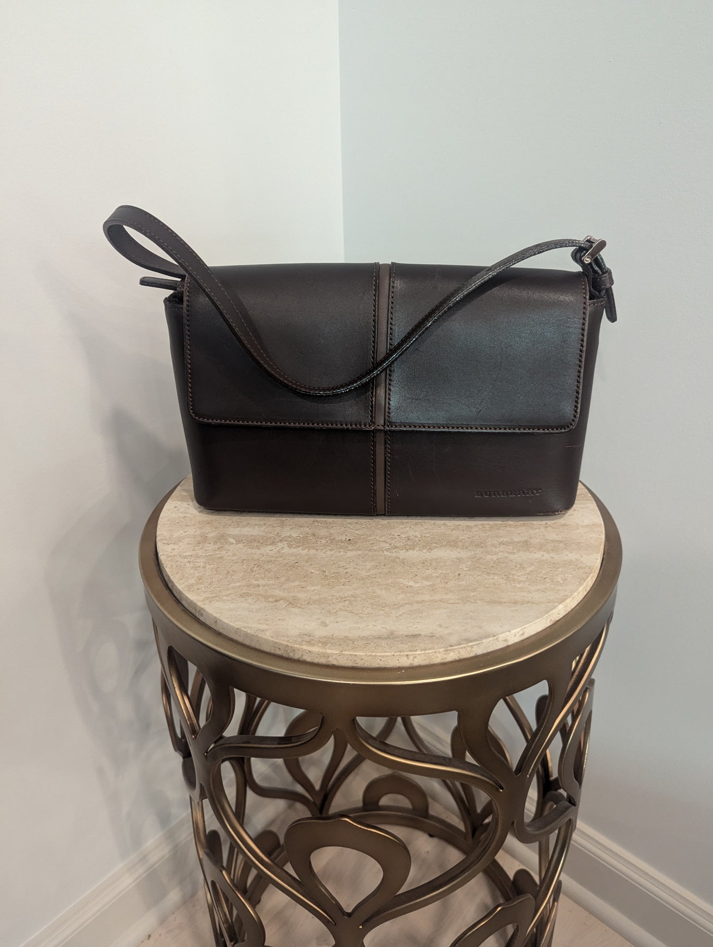 Burberry Brown Leather Shoulder Bag