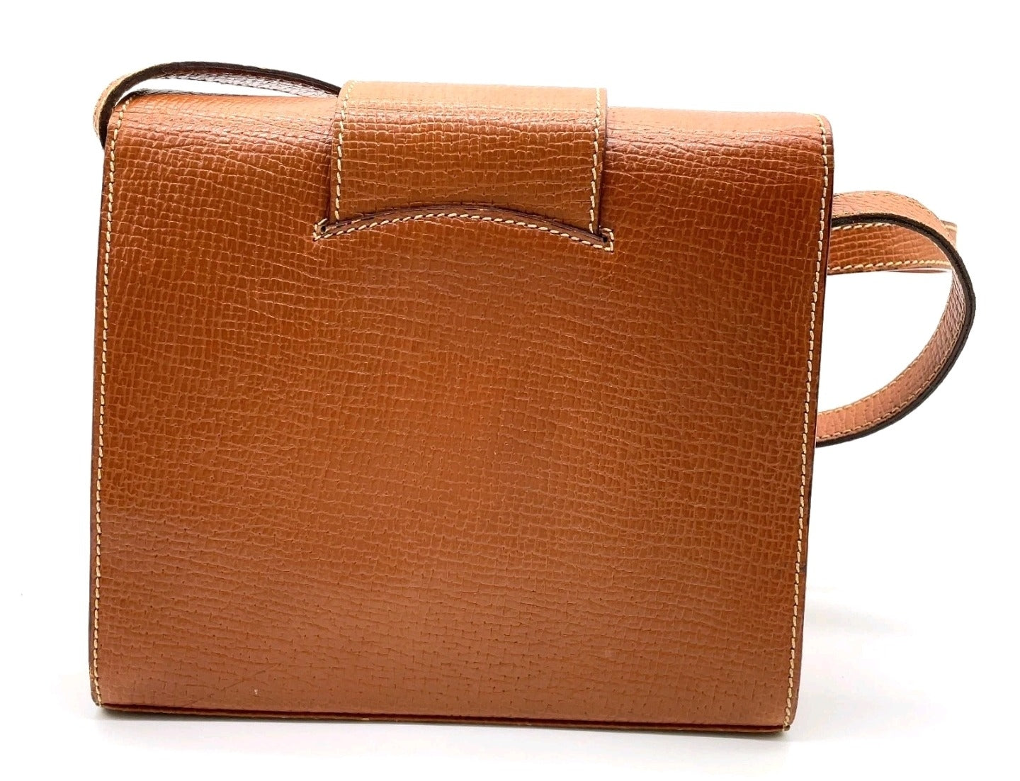 Vintage LOEWE Brown Grained Leather "Twisted Knot" Toggle 2-Way Bag