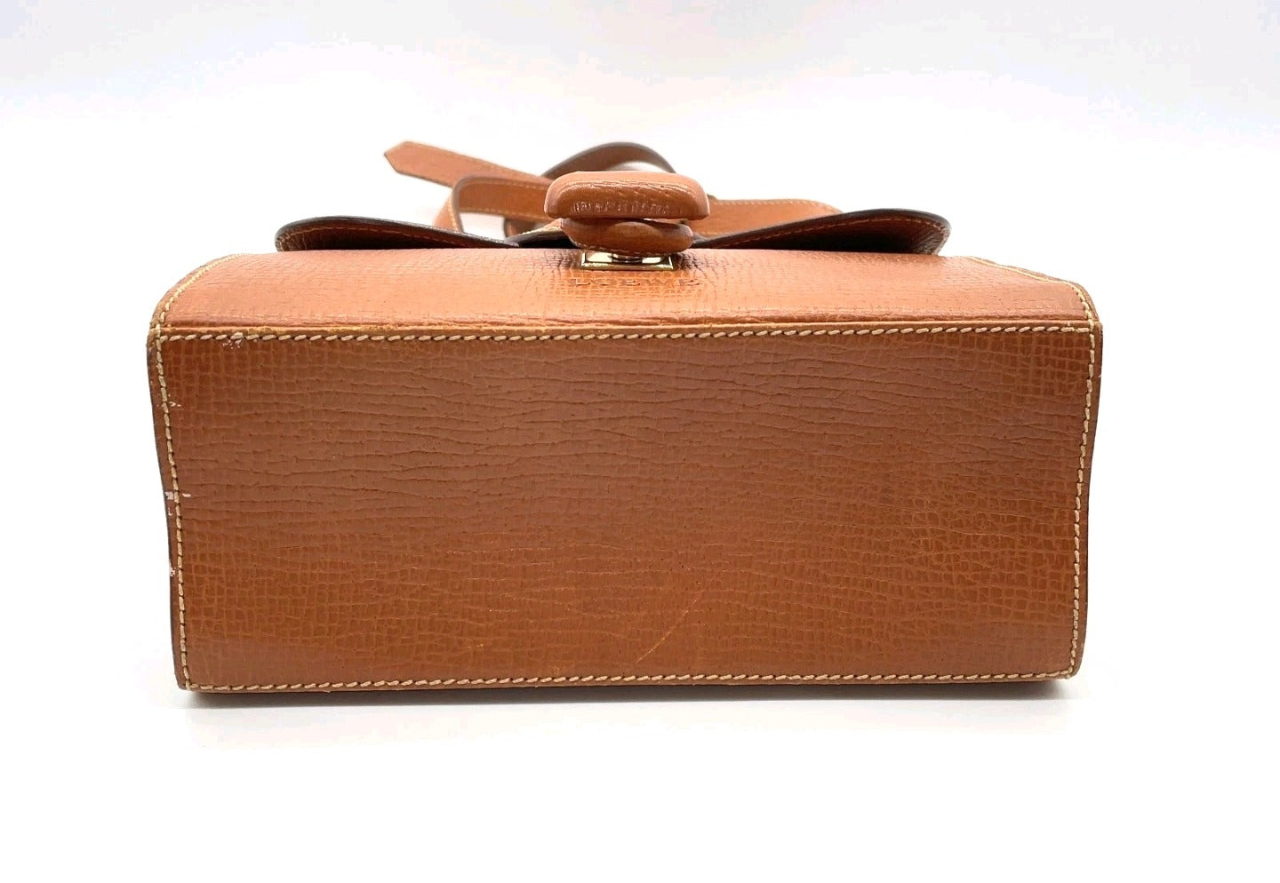 Vintage LOEWE Brown Grained Leather "Twisted Knot" Toggle 2-Way Bag