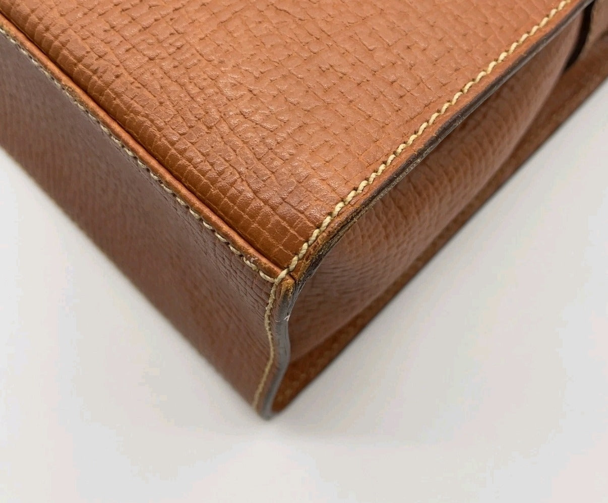 Vintage LOEWE Brown Grained Leather "Twisted Knot" Toggle 2-Way Bag