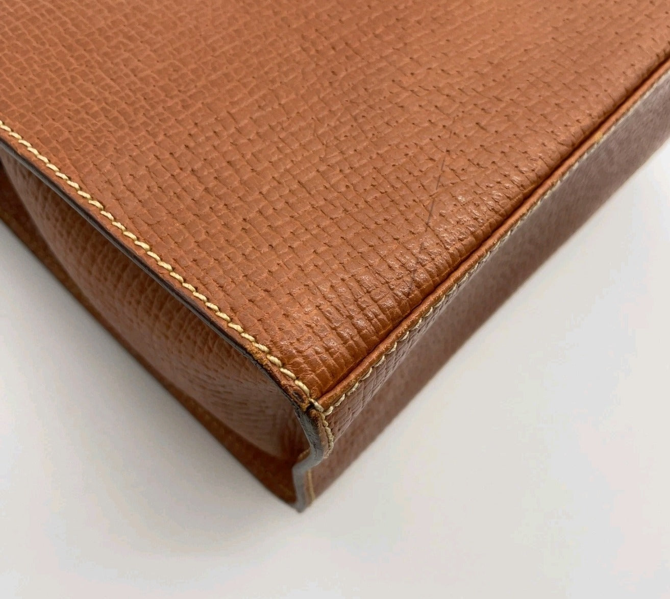 Vintage LOEWE Brown Grained Leather "Twisted Knot" Toggle 2-Way Bag