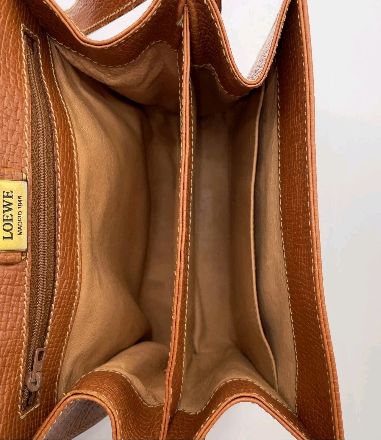Vintage LOEWE Brown Grained Leather "Twisted Knot" Toggle 2-Way Bag